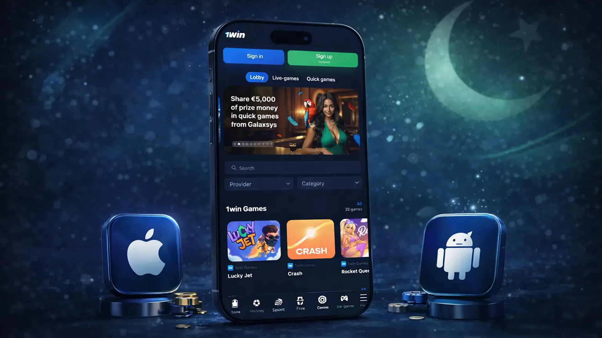 1win mobile app for Pakistan available on Android and iOS, providing access to casino games, sports betting, and bonuses on smartphones