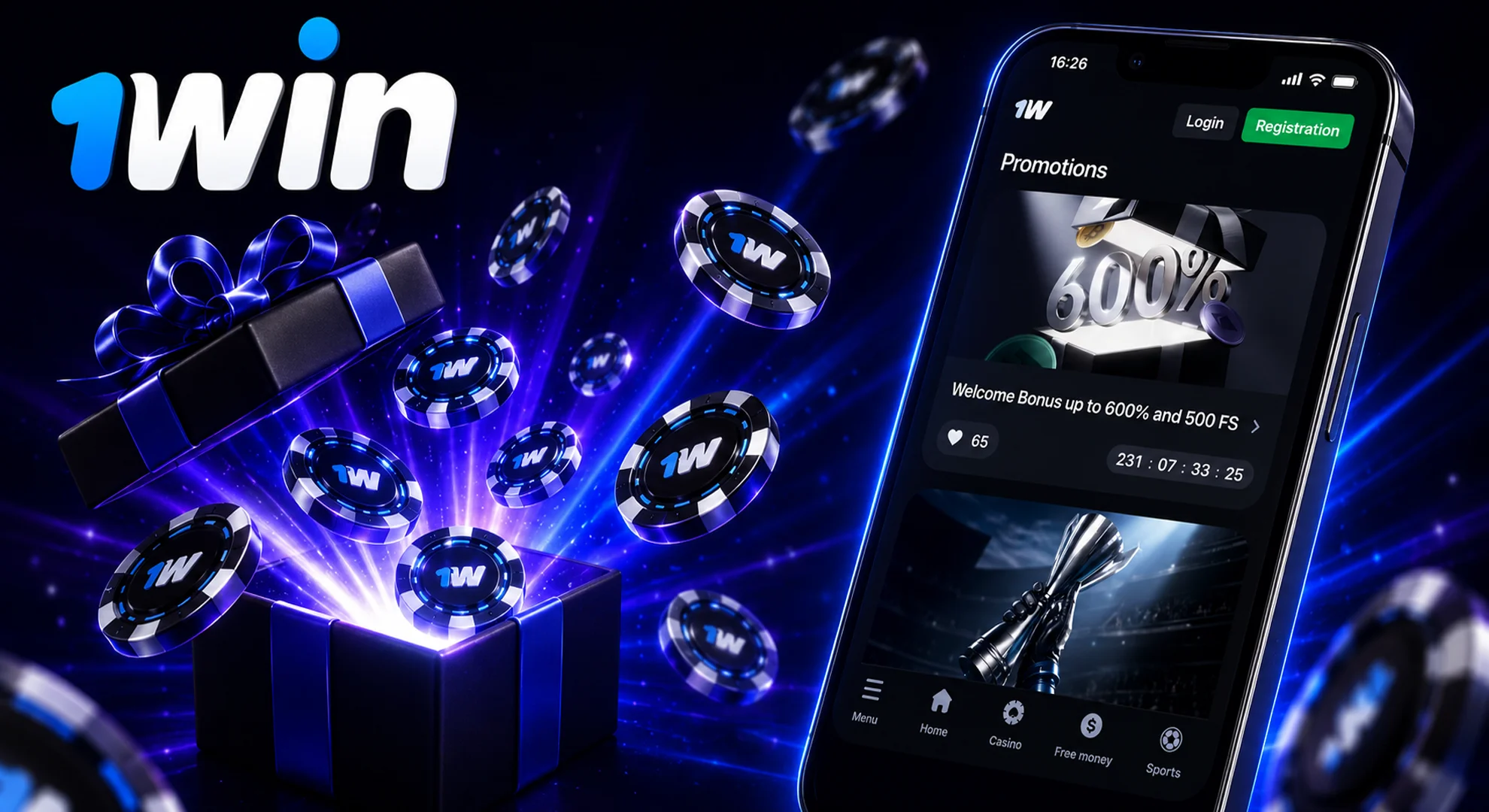 1win offers a variety of bonuses for sports betting and casino games.