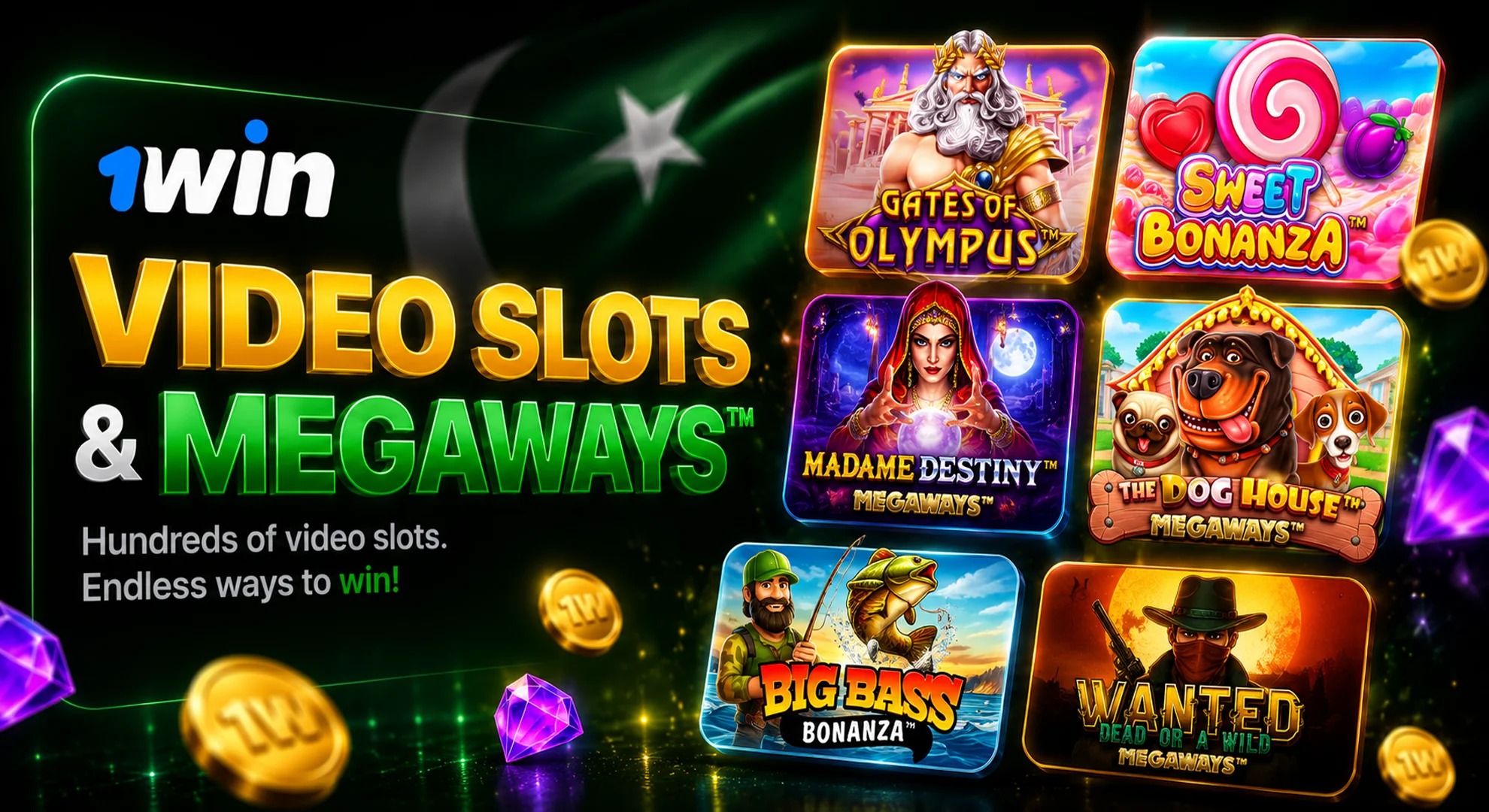 A collection of video slots at 1win.