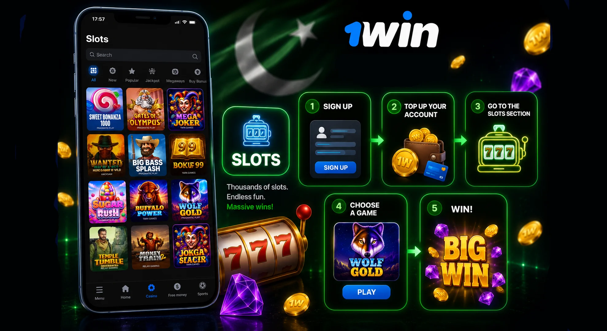 A simple guide to getting started with 1win slots.